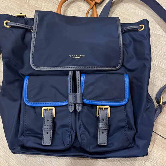 Tory Burch Handbags - Tory Burch Blue Backpack Purse Like New